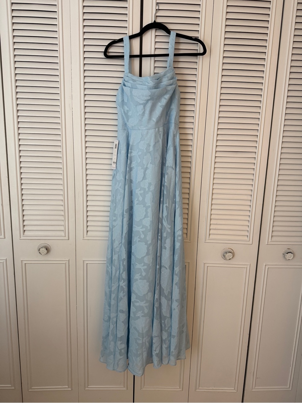 Azazie Light Blue Floral Maxi Dress - A-Line